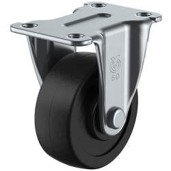 ユーエイ プレート式 固定 キャスター 導電ゴム 車輪径50mm Lタイプ LR型 取付寸法45×25 LR-50RE