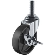 LT-50BNS-M12-14 [ユーエイ ねじ込み式 自在 キャスター 黒ナイロン 車輪径50mm ストッパー付き Lタイプ LT-S型 ネジ寸法M12×14ピッチ1.25]
