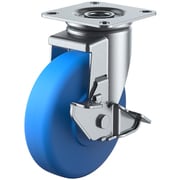MCBJ2-150S [ユーエイ プレート式 自在 キャスター モノマーキャストナイロン 車輪径150mm ストッパー付き Jタイプ J2-S型 取付寸法80×80（75×75）]