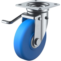 ユーエイ プレート式 自在 キャスター モノマーキャストナイロン 車輪径130mm ストッパー付き Jタイプ JB（L）型 取付寸法82×82（75×75） MCBJB-130(L)