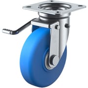 MCBJB-130(L) [ユーエイ プレート式 自在 キャスター モノマーキャストナイロン 車輪径130mm ストッパー付き Jタイプ JB（L）型 取付寸法82×82（75×75）]