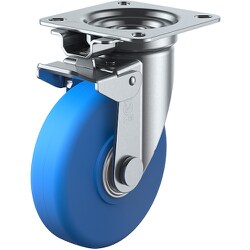 ユーエイ プレート式 自在 キャスター モノマーキャストナイロン 車輪径150mm 旋回固定 Jタイプ JK型 取付寸法94×94（87×87） MCBJK-150