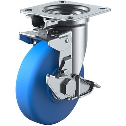 ユーエイ プレート式 自在 キャスター モノマーキャストナイロン 車輪径150mm 旋回固定・ストッパー付き Jタイプ JK-S型 取付寸法94×94（87×87） MCBJK-150S