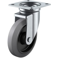 ユーエイ プレート式 自在 キャスター グレーゴム 車輪径150mm Jタイプ J型 取付寸法94×94（87×87） NRJ-150-G