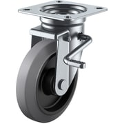 NRJB-150(R)-G [ユーエイ プレート式 自在 キャスター グレーゴム 車輪径150mm ストッパー付き Jタイプ JB（R）型 取付寸法94×94（87×87）]