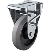 NRKB-100(R)-G [ユーエイ プレート式 固定 キャスター グレーゴム 車輪径100mm ストッパー付き Jタイプ KB（R）型 取付寸法80×45]