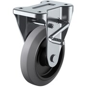 NRKB-150(R)-G [ユーエイ プレート式 固定 キャスター グレーゴム 車輪径150mm ストッパー付き Jタイプ KB（R）型 取付寸法100×56]