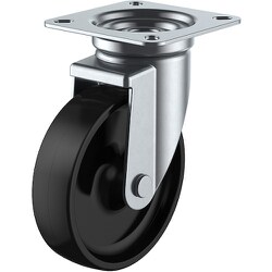 ユーエイ プレート式 自在 キャスター フェノール 車輪径100mm Jタイプ J型 取付寸法74×74（67×67） PHJ-100