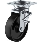 PHJB-150(R) [ユーエイ プレート式 自在 キャスター フェノール 車輪径150mm ストッパー付き Jタイプ JB（R）型 取付寸法94×94（87×87）]