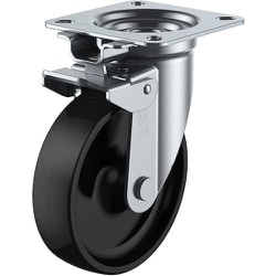 ユーエイ プレート式 自在 キャスター フェノール 車輪径150mm 旋回固定 Jタイプ JK型 取付寸法94×94（87×87） PHJK-150