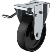 PHKB-150(L) [ユーエイ プレート式 固定 キャスター フェノール 車輪径150mm ストッパー付き Jタイプ KB（L）型 取付寸法100×56]