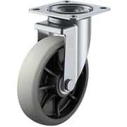 RJ2-100GU [ユーエイ プレート式 自在 キャスター ウレタン 車輪径100mm Jタイプ RJ2型 取付寸法71×71（68×68）]