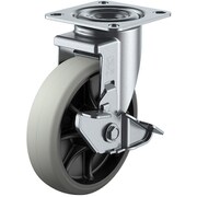 RJ2-100GUS [ユーエイ プレート式 自在 キャスター ウレタン 車輪径100mm ストッパー付き Jタイプ RJ2-S型 取付寸法71×71（68×68）]