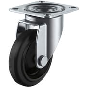 RJ2-100NRP [ユーエイ プレート式 自在 キャスター ゴム 車輪径100mm Jタイプ RJ2型 取付寸法71×71（68×68）]