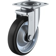 RJ2-100W-P [ユーエイ プレート式 自在 キャスター ゴム 車輪径100mm Jタイプ RJ2型 取付寸法71×71（68×68）]
