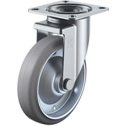 RJ2-100W-P-G [ユーエイ プレート式 自在 キャスター グレーゴム 車輪径100mm Jタイプ RJ2型 取付寸法71×71（68×68）]