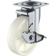 RJ2-125NPS [ユーエイ プレート式 自在 キャスター ナイロン 車輪径125mm ストッパー付き Jタイプ RJ2-S型 取付寸法80×80（75×75）]