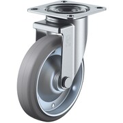 RJ2-125W-G [ユーエイ プレート式 自在 キャスター グレーゴム 車輪径125mm Jタイプ RJ2型 取付寸法80×80（75×75）]