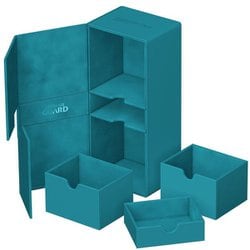 UGD011364　デッキケース 約266枚収納 ダイスケース付 ペトロール [トレーディングカード用品]