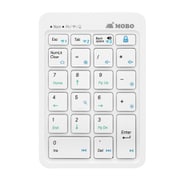 MOBO TenkeyPad 2 Duo 有線/無線 両対応 テンキーパッド最大3台のマルチペアリング Windows/mac OS両対応 NumLock連動/非連動切り替え可能 ホワイト AM-NPBW22-WH