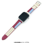 IQ-AW047B45-RD [Apple Watch パッチワーク デニムベルト （047） 45/44/42mm ワインレッド]