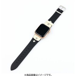 IQ-AW044B41-BK [Apple Watch レトロ風本革ベルト （044） 41/40/38mm ブラック]