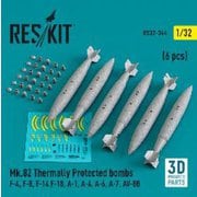 RSK32-0344R 1/32 Mk.82 500ポンド通常爆弾 （海軍型）（6個入） [ディテールアップパーツ]