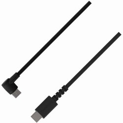 USB充電＆同期ケーブル 1.2m Type-CtoC ブラック L字型 AJ-651
