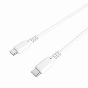 USB充電&同期ケーブル 1.2m Type-CtoC シリコン素材 最大60W/PD対応 ホワイト AJ-655