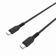 USB充電&同期ケーブル 1.2m Type-CtoC シリコン素材 最大60W/PD対応 ブラック AJ-656