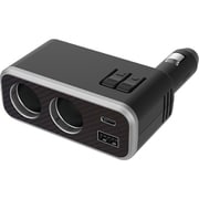 KX-243 [車載用 DC'2連ダイレクトソケット PD30W リバーシブルUSBポート レインボーライト付き USB Type-A1ポート/C1ポート]