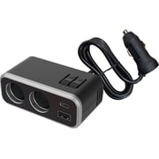 KX-244 [車載用 DC2連セパレートソケット PD30W リバーシブルUSBポート レインボーライト付き USB Type-A1ポート/C1ポート / リバーシブルUSB レインボーライト付き]