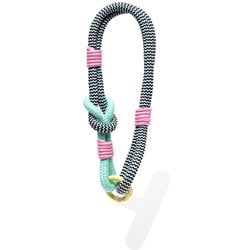 661-054764 [DOLLY TIE ハンドストラップ（Bタイプ） グリーンヘリンボーン＆ミント]