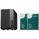 ネットワークハードディスクキット（NASキット） 2ベイ DiskStation DS223 初心者ガイド付＋Synology製 12TB SATA 3.5インチHDD HAT3310-12TB 2個セット DS223＋HAT3310-12TB2