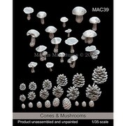 MAC39 1/35 ジオラマアクセサリー 松ぼっくり＆キノコセット [組立式プラスチックモデル]