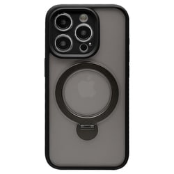 7890IP361PHPMBK [iPhone 15 Pro用 ZEROSAFE 極限保護 ハイブリッドケース TPU×PC 360°回転MagSafeリング付き フロストブラック]