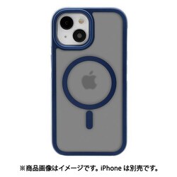 7869IP361HPMNV [iPhone 15 Air-C用 エアクッションハイブリッドケース TPU×PC 衝撃吸収 エアクッション付き MagSafe対応 ネイビー]