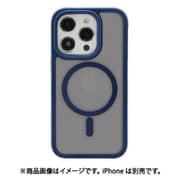 7888IP361PHPMNV [iPhone 15 Pro Air-C用 エアクッションハイブリッドケース TPU×PC 衝撃吸収 エアクッション付き MagSafe対応 ネイビー]