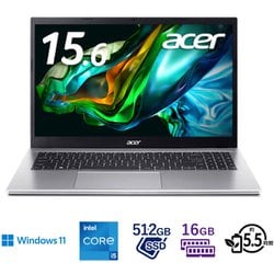 ヨドバシ.com - エイサー Acer ノートパソコン/Aspire 3/15.6型/Core i5-1235U/メモリ 16GB/SSD  512GB/Windows 11 Home/ピュアシルバー A315-59-H56Y 通販【全品無料配達】