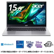 ノートパソコン/Aspire 3/15.6型/Core i7-1255U/メモリ 16GB/SSD 512GB/Windows 11 Home/ピュアシルバー A315-59-H76Y