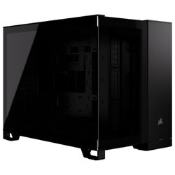 2500X TG Black デュアルチャンバー設計 ピラーレス 強化ガラス製 フロント・サイドパネル Micro-ATX ミドルタワー PCケース ブラック CC-9011265-WW