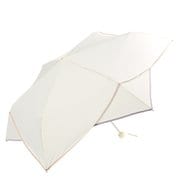 折りたたみ傘 婦人用 晴雨兼用 new standard フラワーパイピング ミニ55 55cm 手開き式 UVカット加工 安全ろくろ オフホワイト 16442