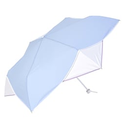 折りたたみ傘 婦人用 晴雨兼用 new standard フラワーパイピング ミニ55 55cm 手開き式 UVカット加工 安全ろくろ サックス 16443