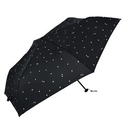 折りたたみ傘 婦人用 晴雨兼用 スマートライト プチフラワー カーボン軽量ミニ55 55cm 手開き式 UVカット加工 安全ろくろ ブラック 16961