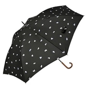長傘 婦人用 晴雨兼用 スケボー犬 スマートジャンプ 60cm ジャンプ式 グラスファイバー骨(親骨) UVカット加工 ブラック 17011