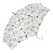 長傘 婦人用 晴雨兼用 こパンダ スマートジャンプ 60cm ジャンプ式 グラスファイバー骨(親骨) UVカット加工 グレー 17031