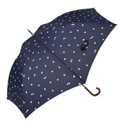 長傘 婦人用 晴雨兼用 プチフルール スマートジャンプ 60cm ジャンプ式 グラスファイバー骨(親骨) UVカット加工 ネイビー 17071