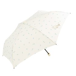 折りたたみ傘 婦人用 晴雨兼用 プチフルール スレンダーミニ 50cm 手開き式 オフホワイト 17082