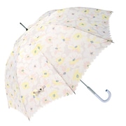 長傘 婦人用 晴雨兼用 ペールフラワー 58cm 手開き式 グラスファイバー骨(親骨) UVカット加工 安全ろくろ ピンク 17112