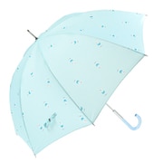 長傘 婦人用 晴雨兼用 クリームソーダ 58cm 手開き式 グラスファイバー骨(親骨) UVカット加工 安全ろくろ サックス 17152